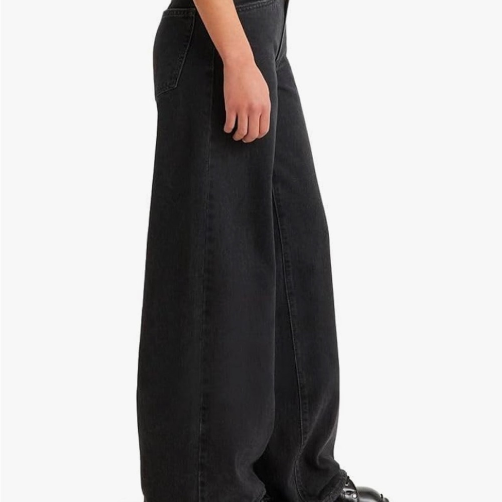 Women's Black Wide-Leg Jeans - Picture 2 of 7